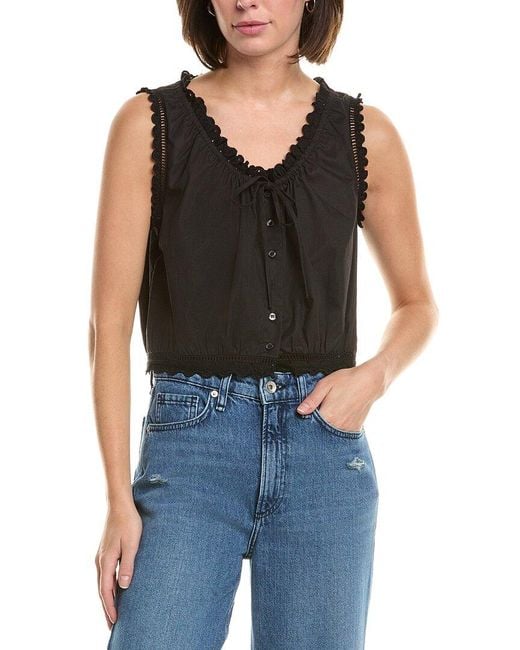 Le Jean Black Eyelet Cami