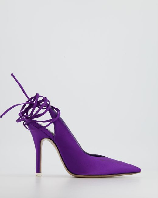 The Attico Purple Satin Venus Wrap Heel