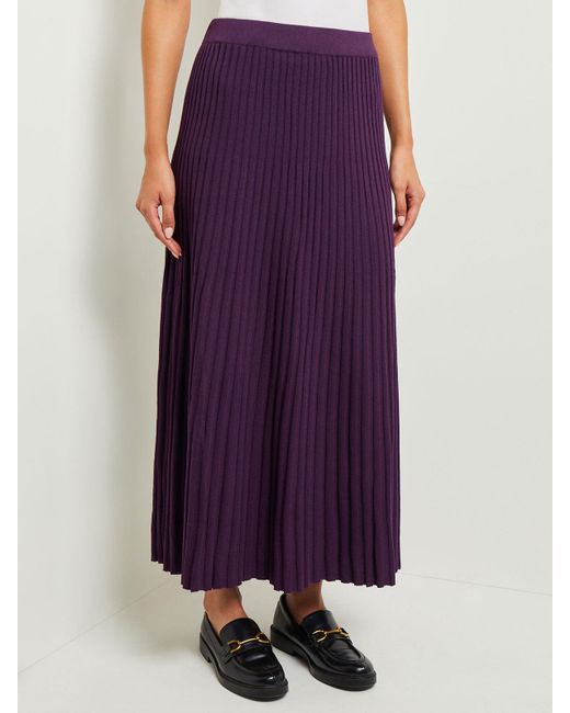 Misook Purple Midi A-line Skirt