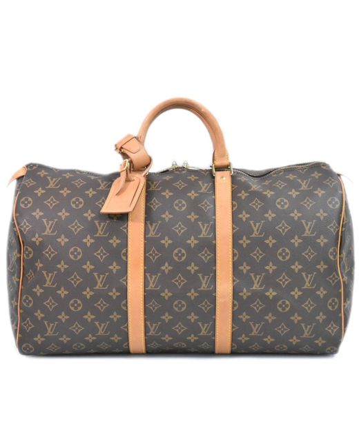 Louis Vuitton Black Keepall 50 Canvas Travel Bag (pre-owned)