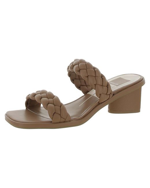 Dolce Vita Brown Faux Leather Braided Block Heel