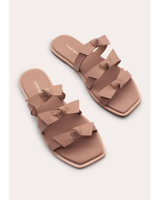 Kaanas Natural Recife Bow Leather Slide