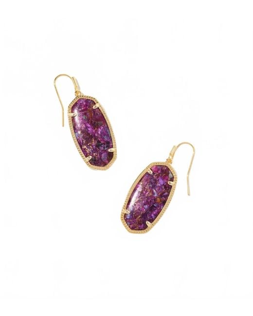 Kendra Scott Purple Faceted Elle Drop Earrings