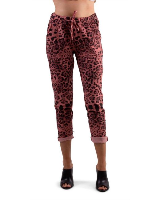 Gigi Moda Red Cornelia Leopard Pants
