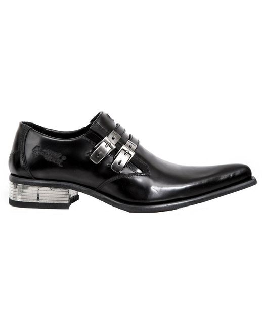 New Rock Black M-2246-S14 Steel Heel Newman Shoes for men