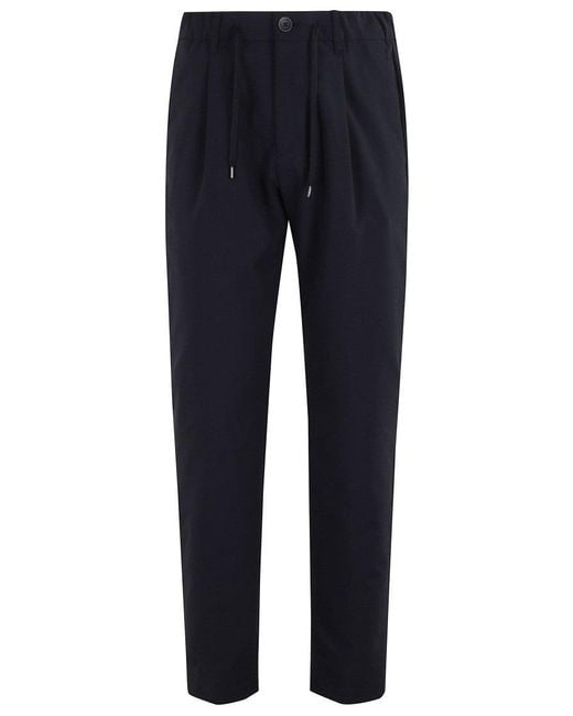 Herno Blue Technical Fabric Pants With Drawstring Waist for men