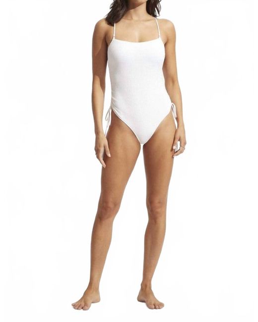 Seafolly White Drawstring Side One Piece