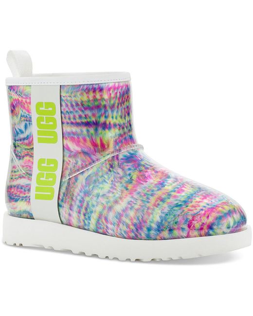 Ugg Blue Classic Clear Mini Pull On Ankle Booties