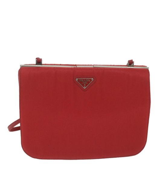 Prada Red Leather Shoulder Bag (pre-owned)