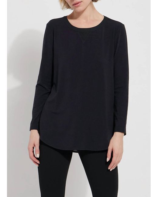 Lyssé Black Layla Mixed Media Top