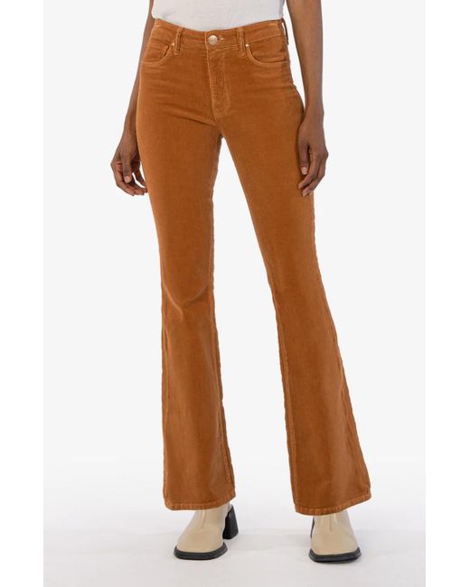Kut From The Kloth Brown Ana Corduroy High Rise Fab Ab Flare Jeans