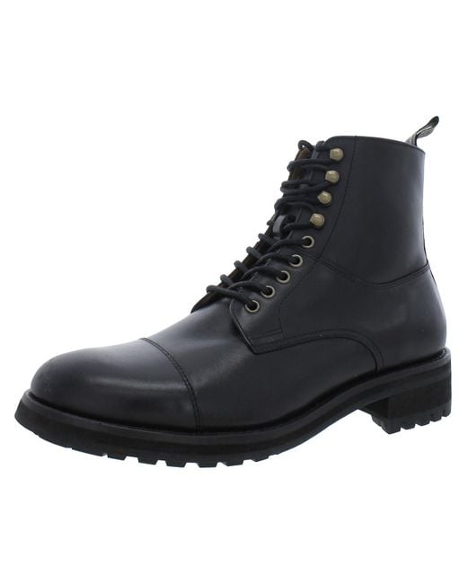 Polo Ralph Lauren Black Bryson Leather Combat & Lace-up Boots for men