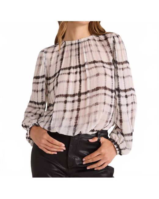 Bella Dahl Brown Elastic Shirred Top
