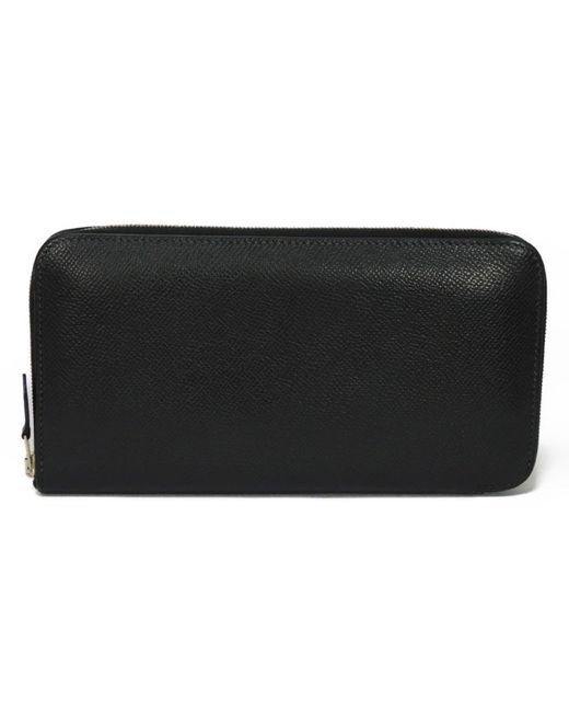 Hermès Leather Wallet (pre-owned) in Black | Lyst