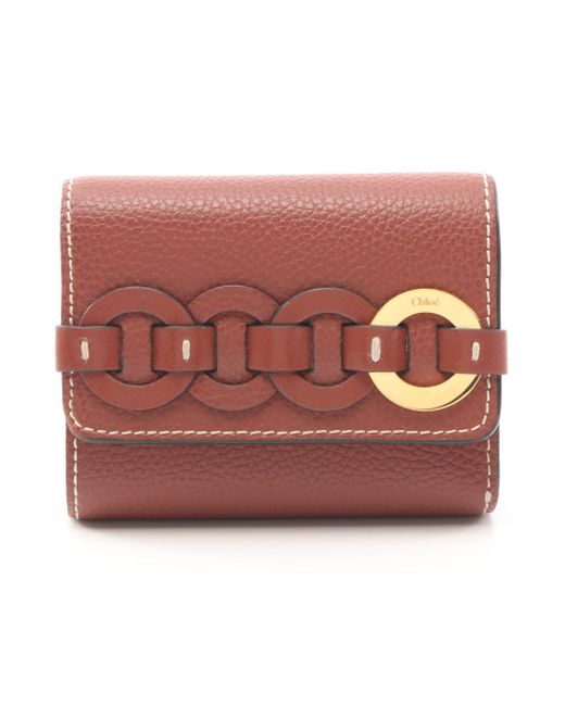 Chloé Pink Darryl Trifold Wallet Leather