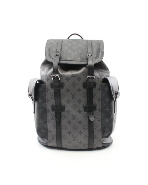 Louis Vuitton Gray Christopher Pm Monogram Eclipse Reverse Backpack Rucksack Pvc Leather