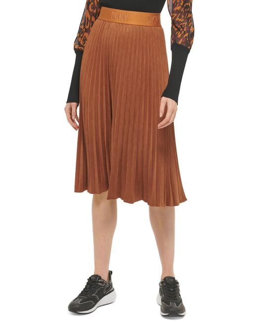 dkny pleated midi skirt