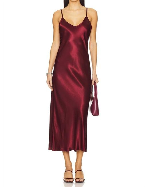 Enza Costa Red Bias Cut Slip Dress