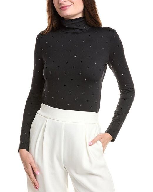 St. John Black Embellished Top
