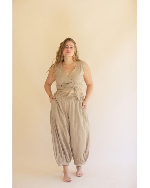KALALOU Natural Drawstring Balloon Pant
