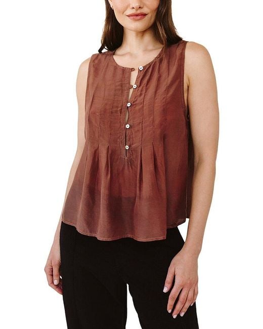 Bella Dahl Red Pintuck Pullover
