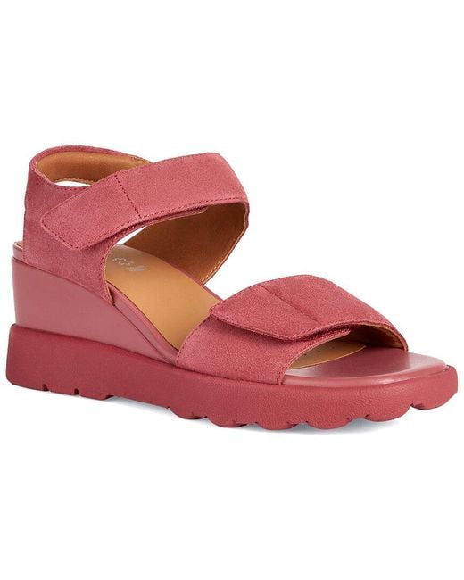 Geox Red Spherica Leather Sandal