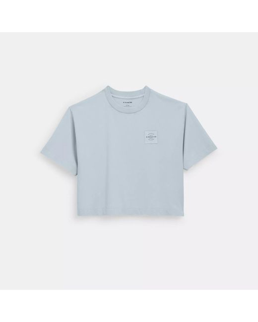 COACH Blue Garment Dye Cropped T Shirt