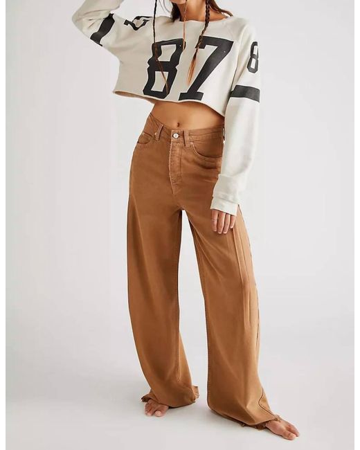 Free People White Old West Slouchy Jeans