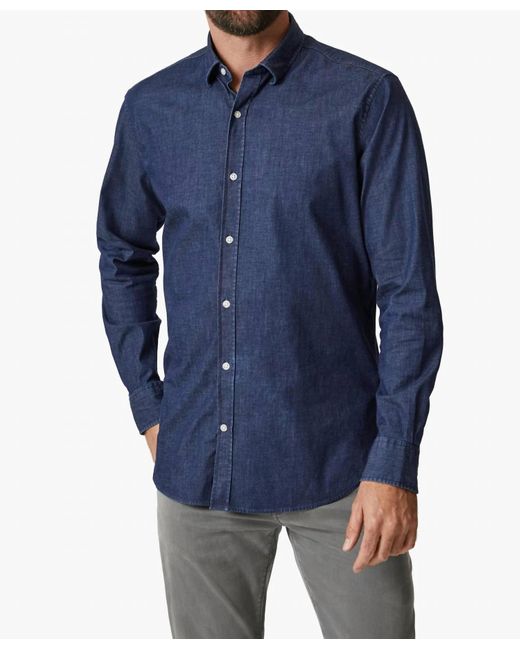 34 Heritage Blue Denim Shirt for men