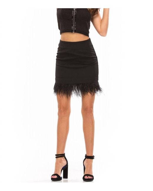 JOA Black Feather Skirt