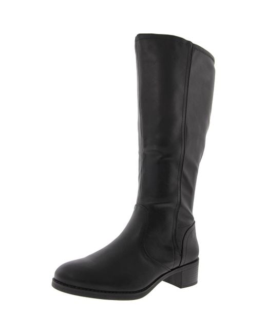 Easy Street Black Tucker Plus Wide Calf Faux Leather Knee-High Boots