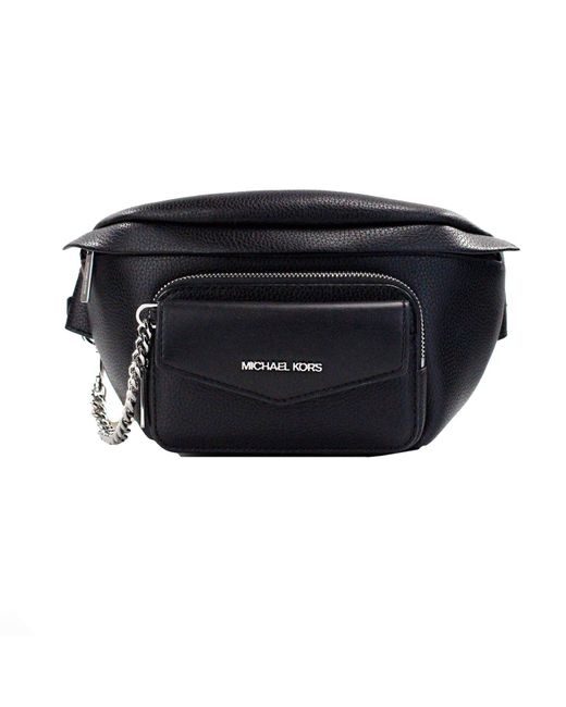 Michael Kors Black Maisie Large 2-n-1 Waistpack Card Case Fanny Pack Bag