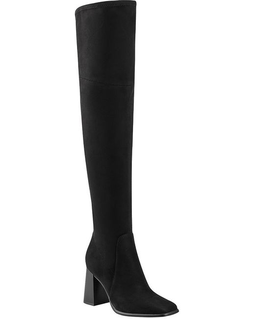 Marc Fisher Black Denki Faux Suede Block Heel Over-The-Knee Boots