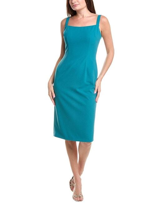 Rene Ruiz Blue Solid Midi Dress