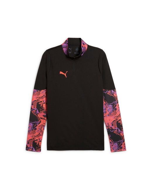 PUMA Black Individualcup Quarter-Zip Soccer Top for men