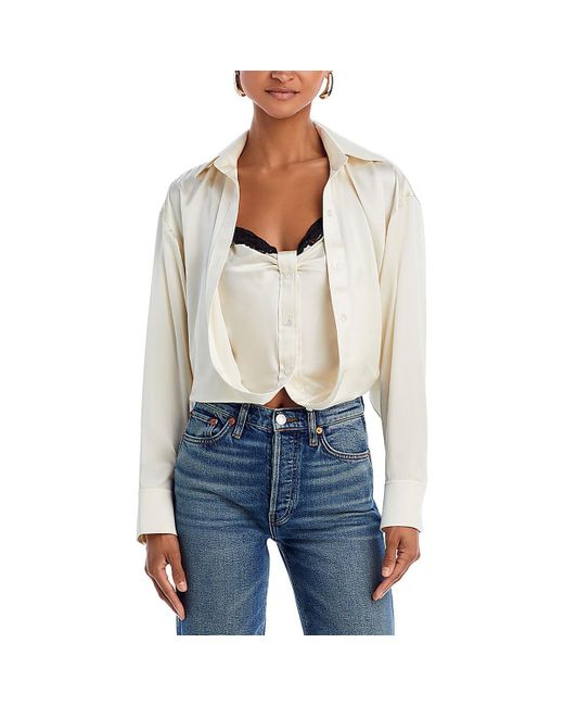Alexander Wang Blue Layered Cotton Button-Down Top