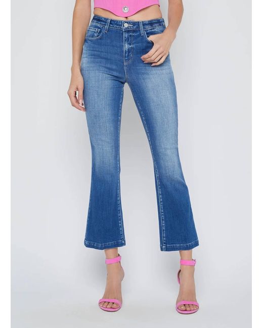 L'Agence Blue Ali H/R Slim Flare Jeans