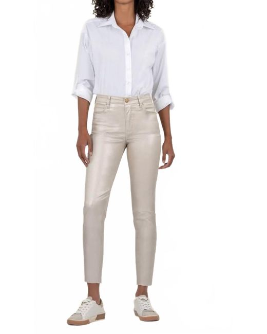 Kut From The Kloth White Charlize Coated High Rise Skinny Jean