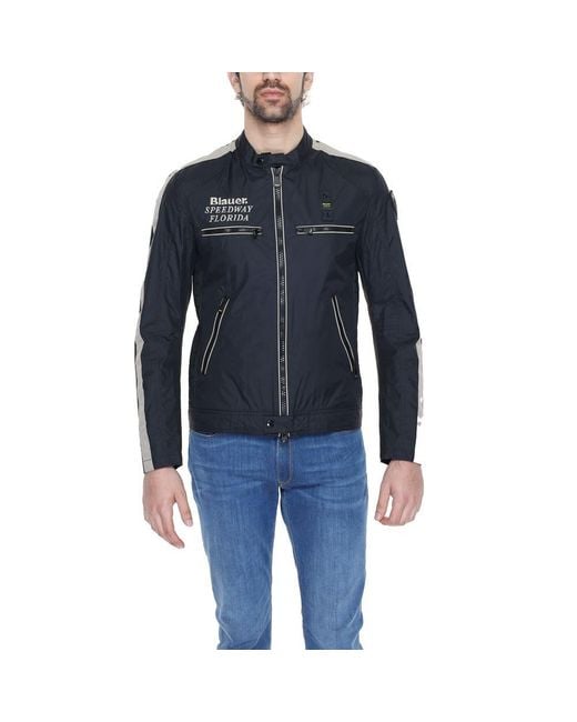 Blauer Blue Polyamide Biker Jacket for men