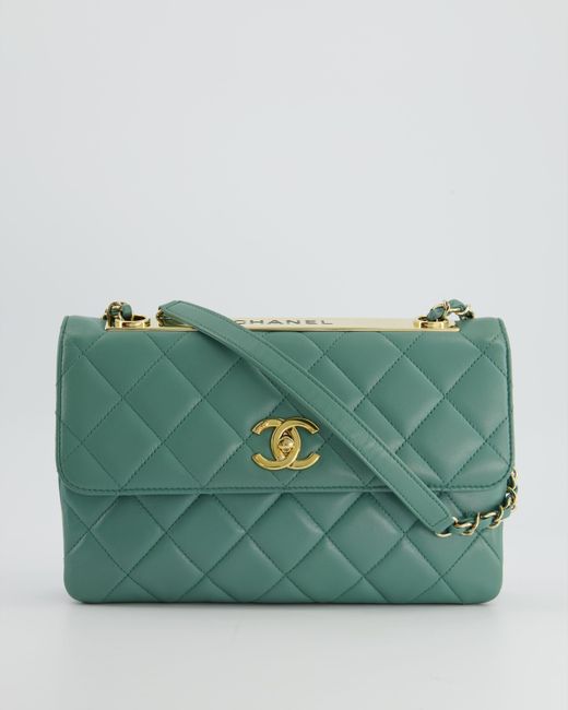 Chanel Green Teal Trendy Cc Shoulder Bag
