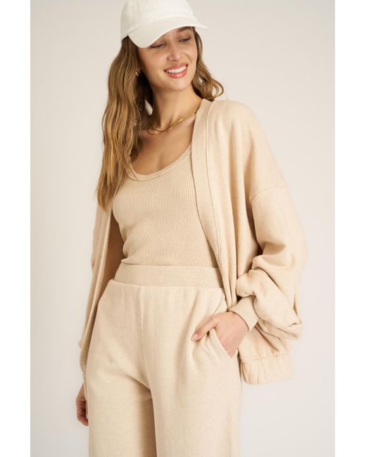 Project Social T Natural Warming Up Fleece Open Front Cardi
