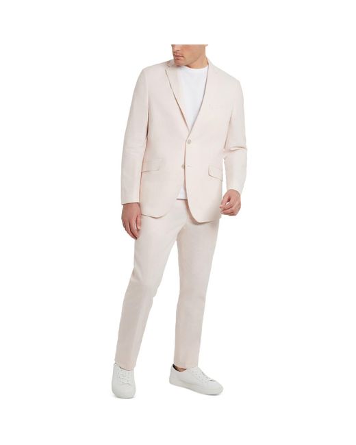 Kenneth Cole Natural Cork Slub Linen Two-Button Suit for men