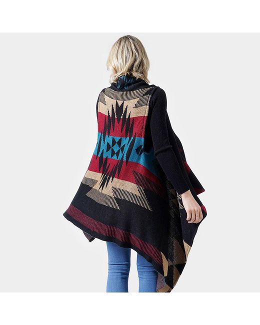 TRUEDAMES Blue Western Pattern Knit Vest
