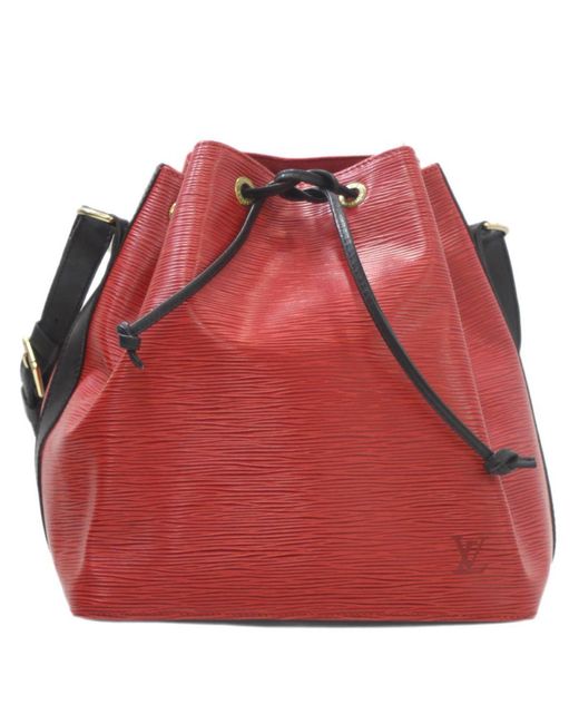Louis Vuitton Red Noé Leather Shoulder Bag (pre-owned)