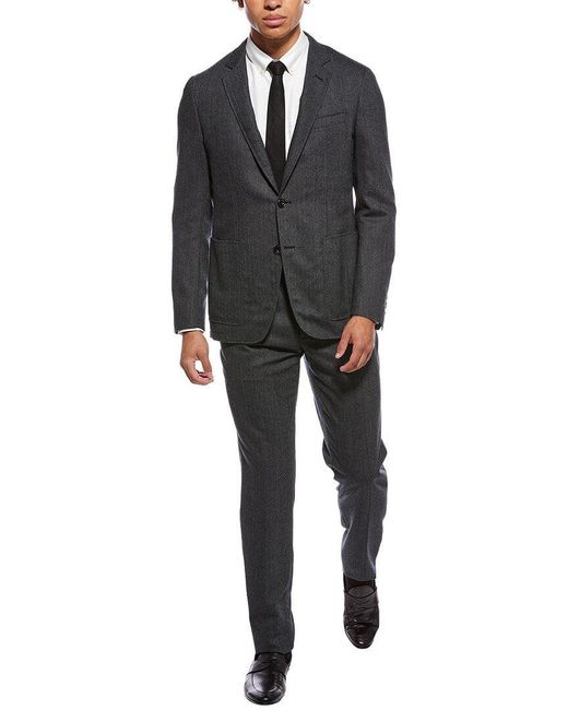 Canali Black 2Pc Wool Suit for men