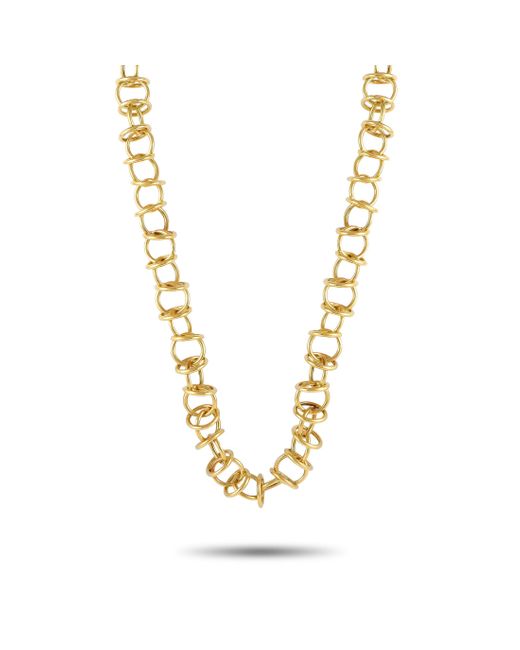Tiffany & Co Metallic 18k Yellow Link Necklace Ti26-012424