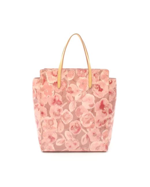 Louis Vuitton Pink Catalina Ns Monogram Vernis Ikat Flower Rose Velour Handbag Tote Bag Leather