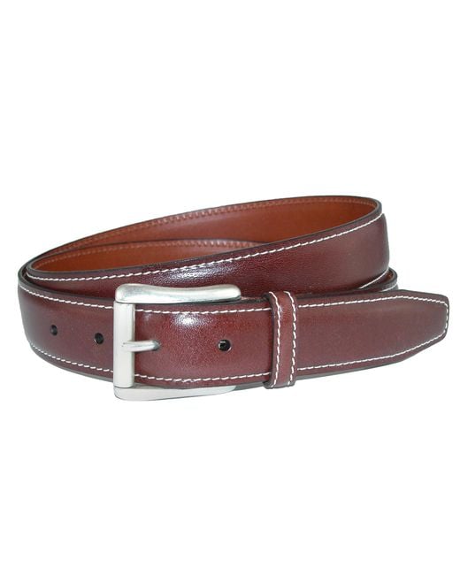 CrookhornDavis Brown Ciga Calfskin Leather Casual Belt for men