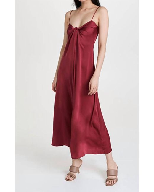 Rosetta Getty Red Berry Twist Front Slip Dress