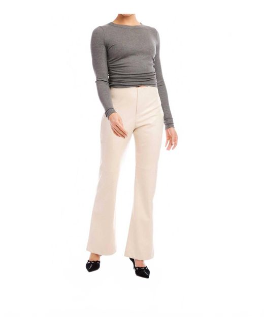 Fifteen Twenty White Finley Faux Leather Wide-Leg Pants